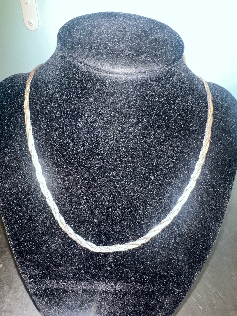 Vintage 17.5” Elegant Sterling Silver Braided Necklace